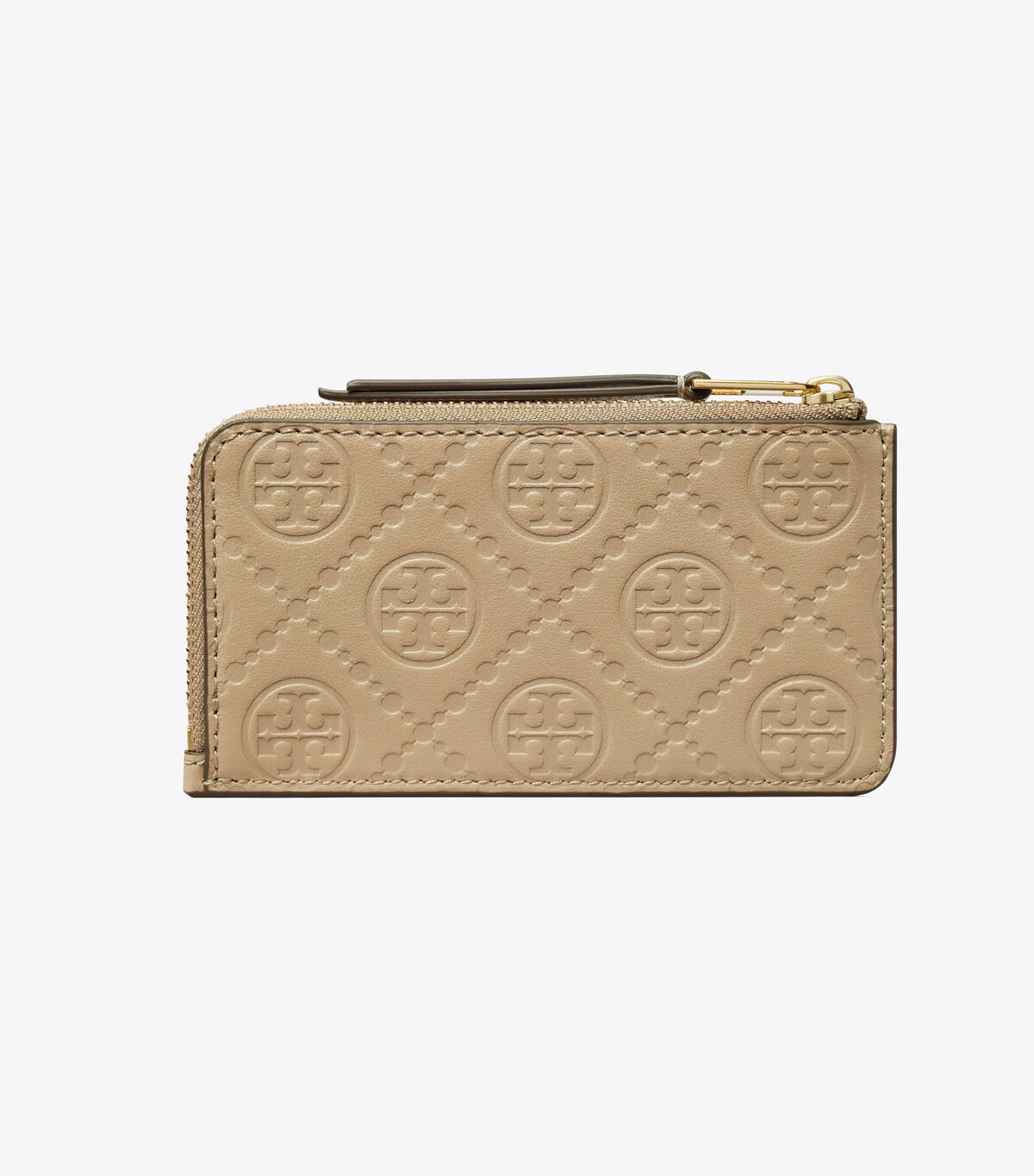 tory burch t monogram leather zip card case