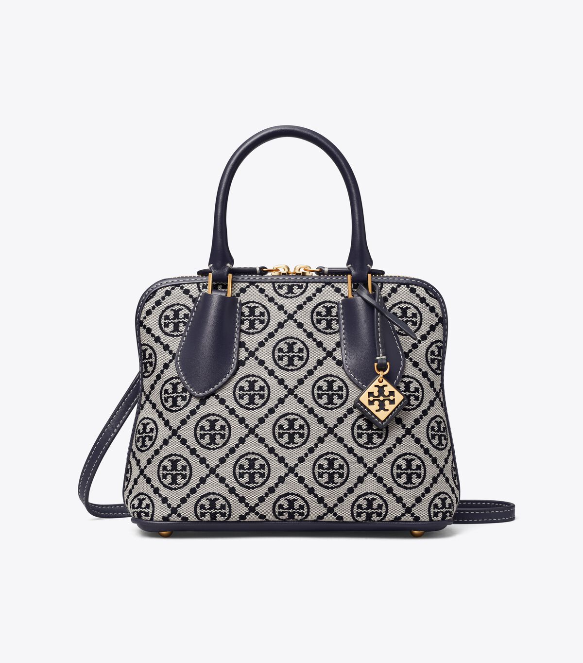 tory burch mini t monogram jacquard swing satchel