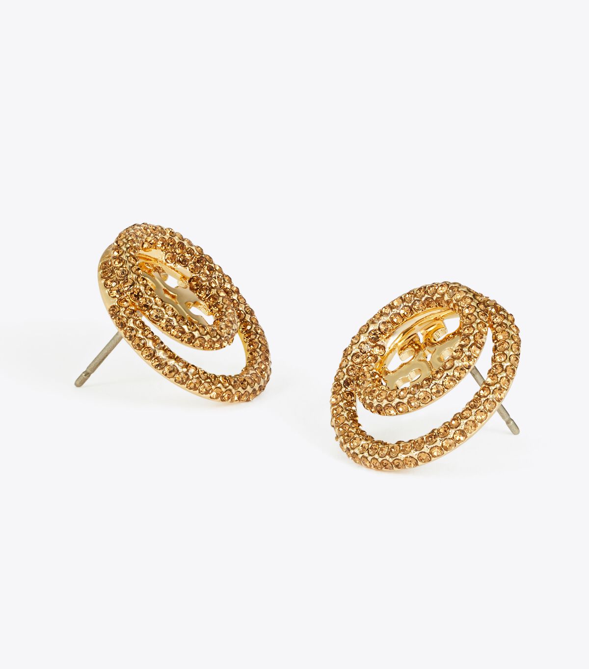 tory burch miller pave double ring stud