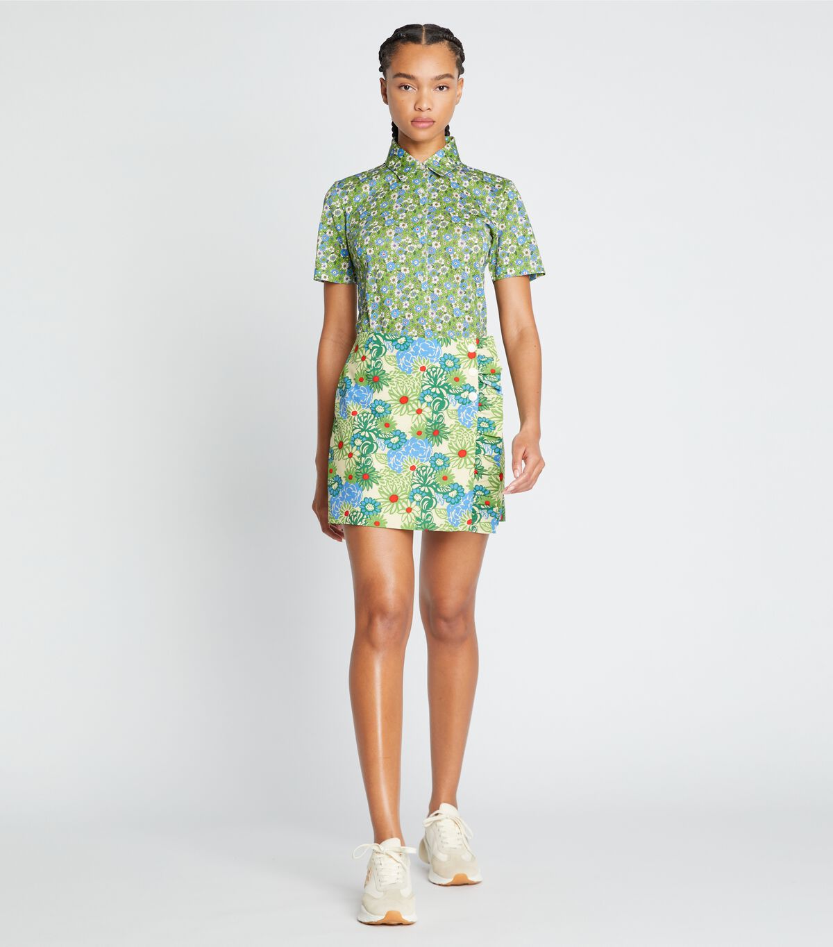tory burch printed mercerized cotton polo