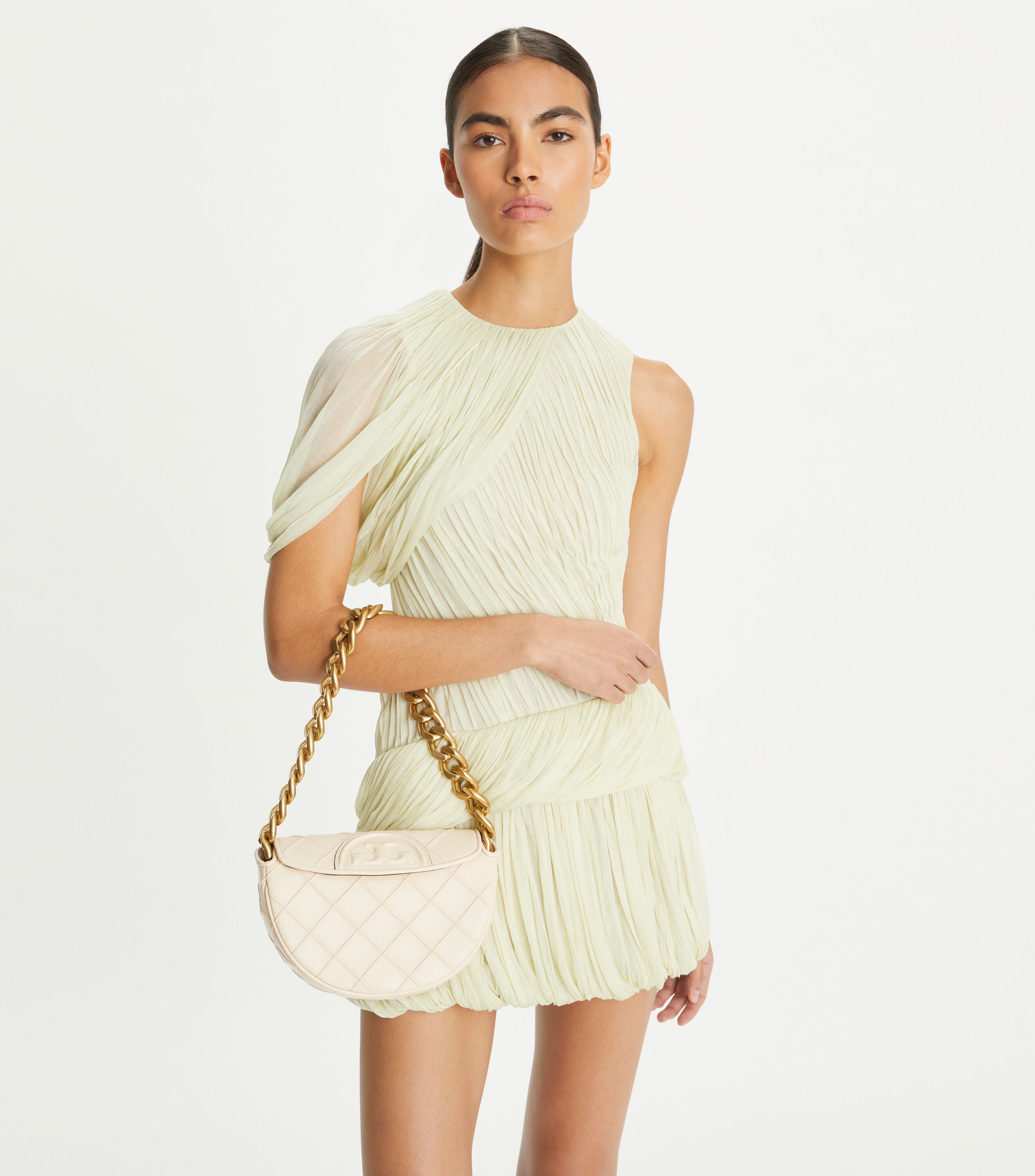 Mini Fleming Soft Crescent Bag, New Cream | Tory Burch KSA