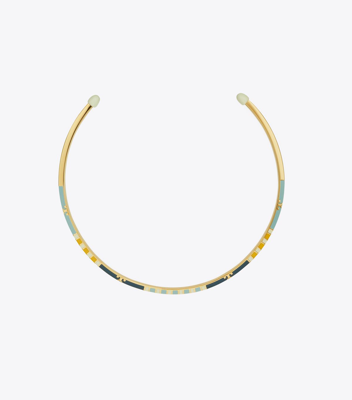 Serif-T Enamel Striped Collar Necklace