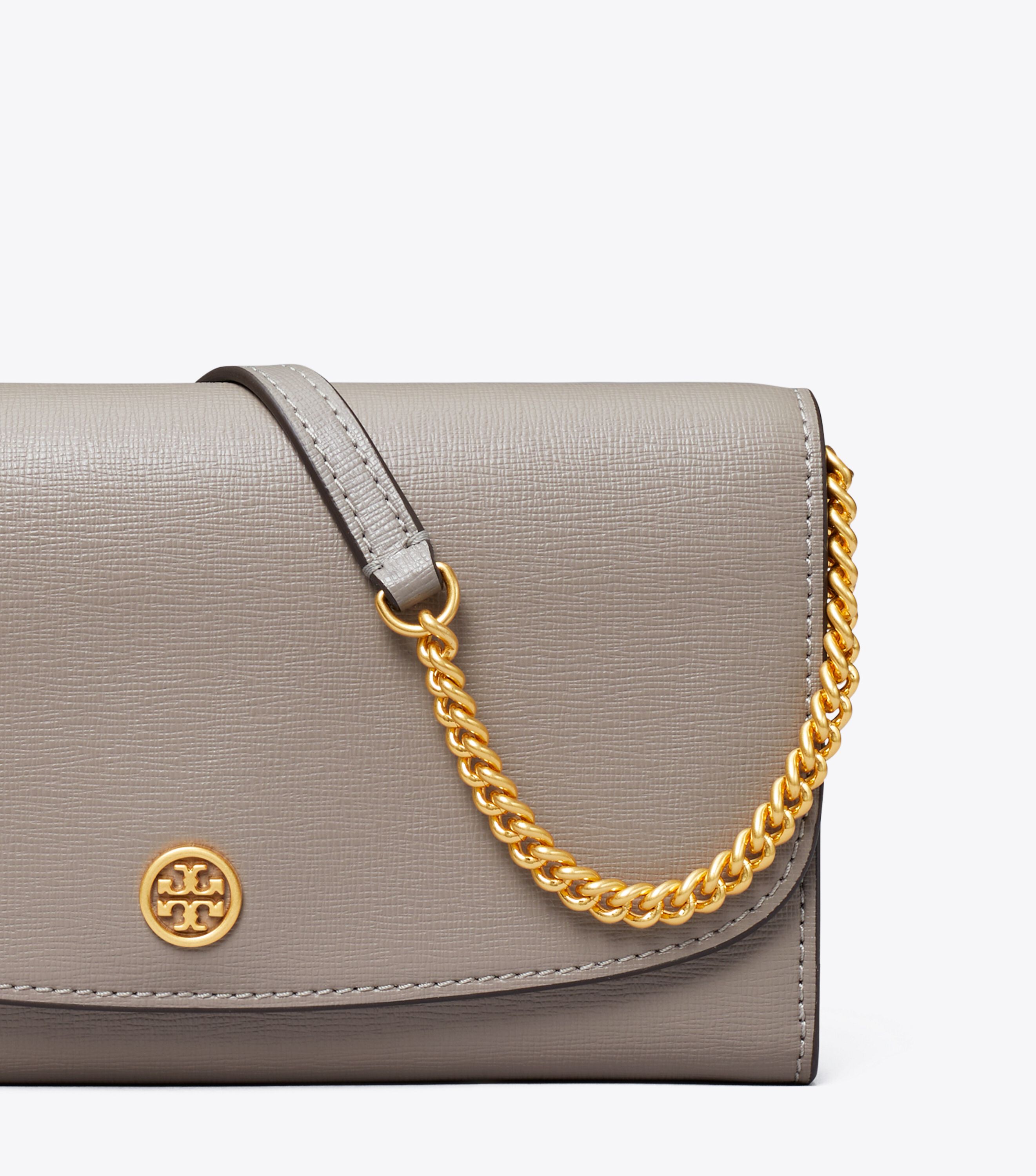 Robinson leather wallet on a chain tory burch best sale