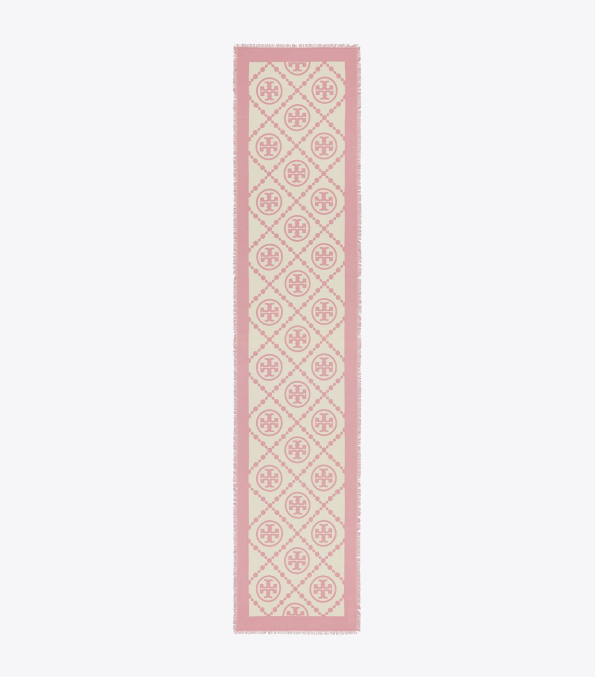 tory burch t monogram bordered oblong scarf
