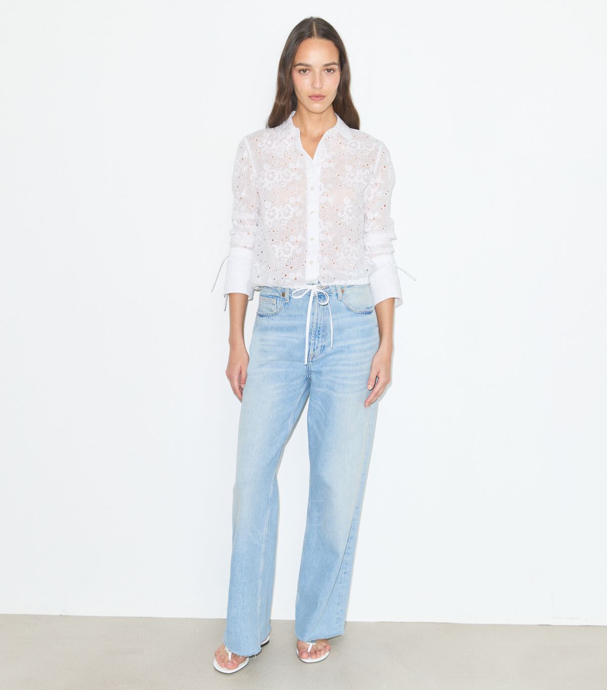 tory burch cotton eyelet blouse