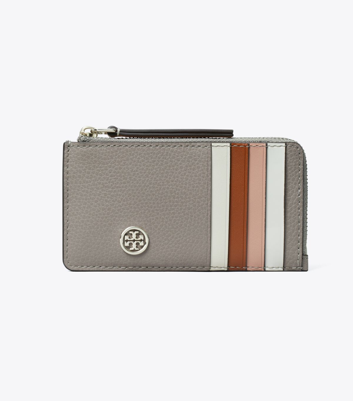 tory burch robinson pebbled top zip card case