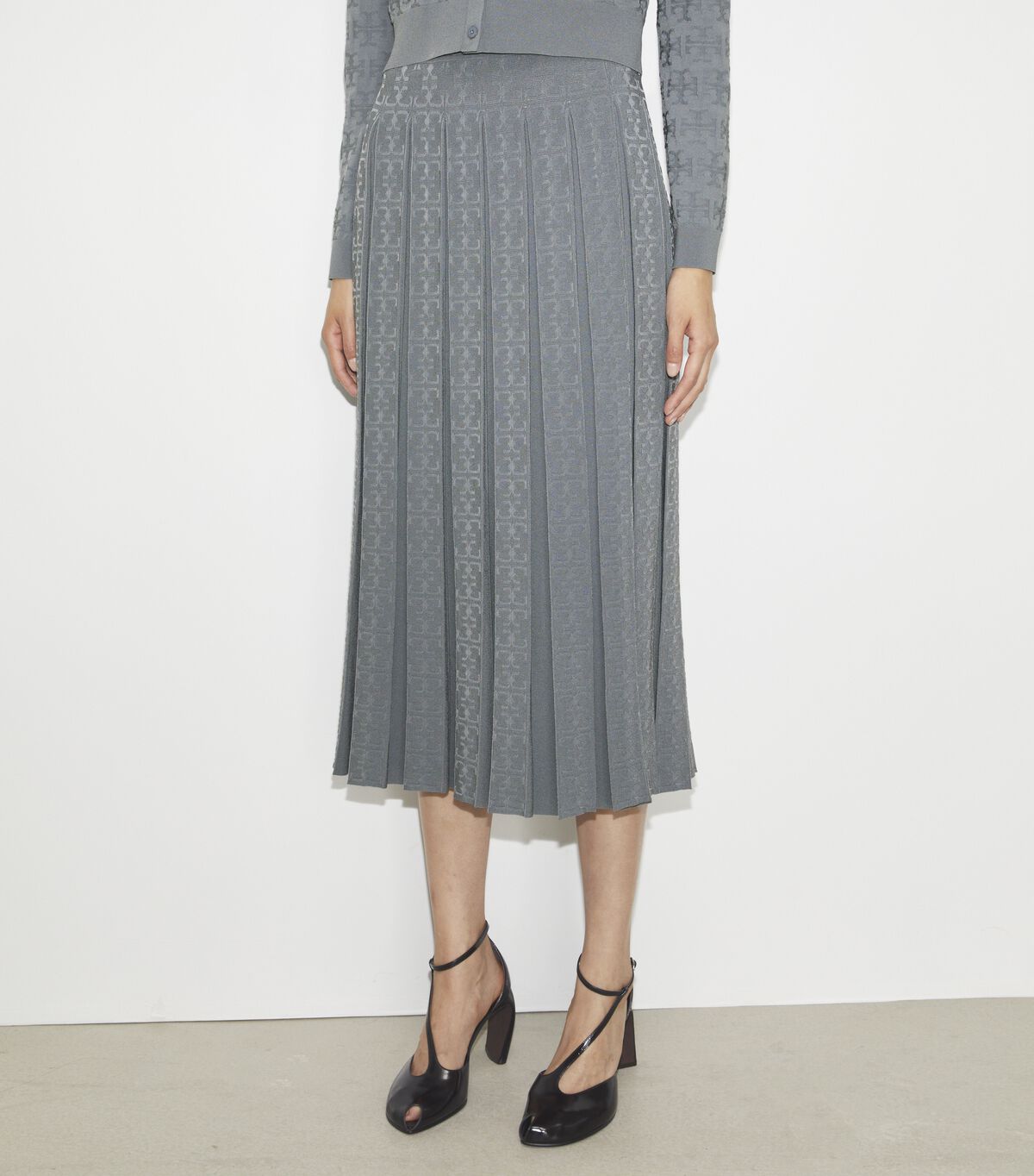 tory burch t monogram jacquard skirt