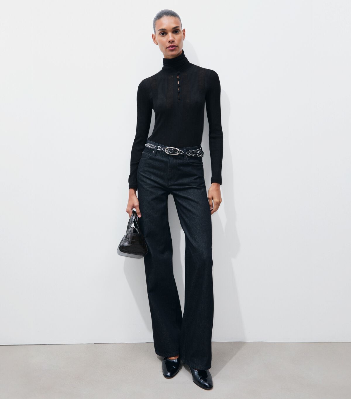tory burch fine rib front tie sweater