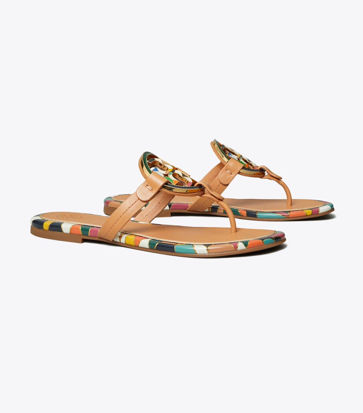 Miller Enamel-Logo Sandal, Leather