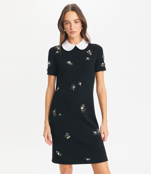 tory burch embellished poplin collar sweater dress