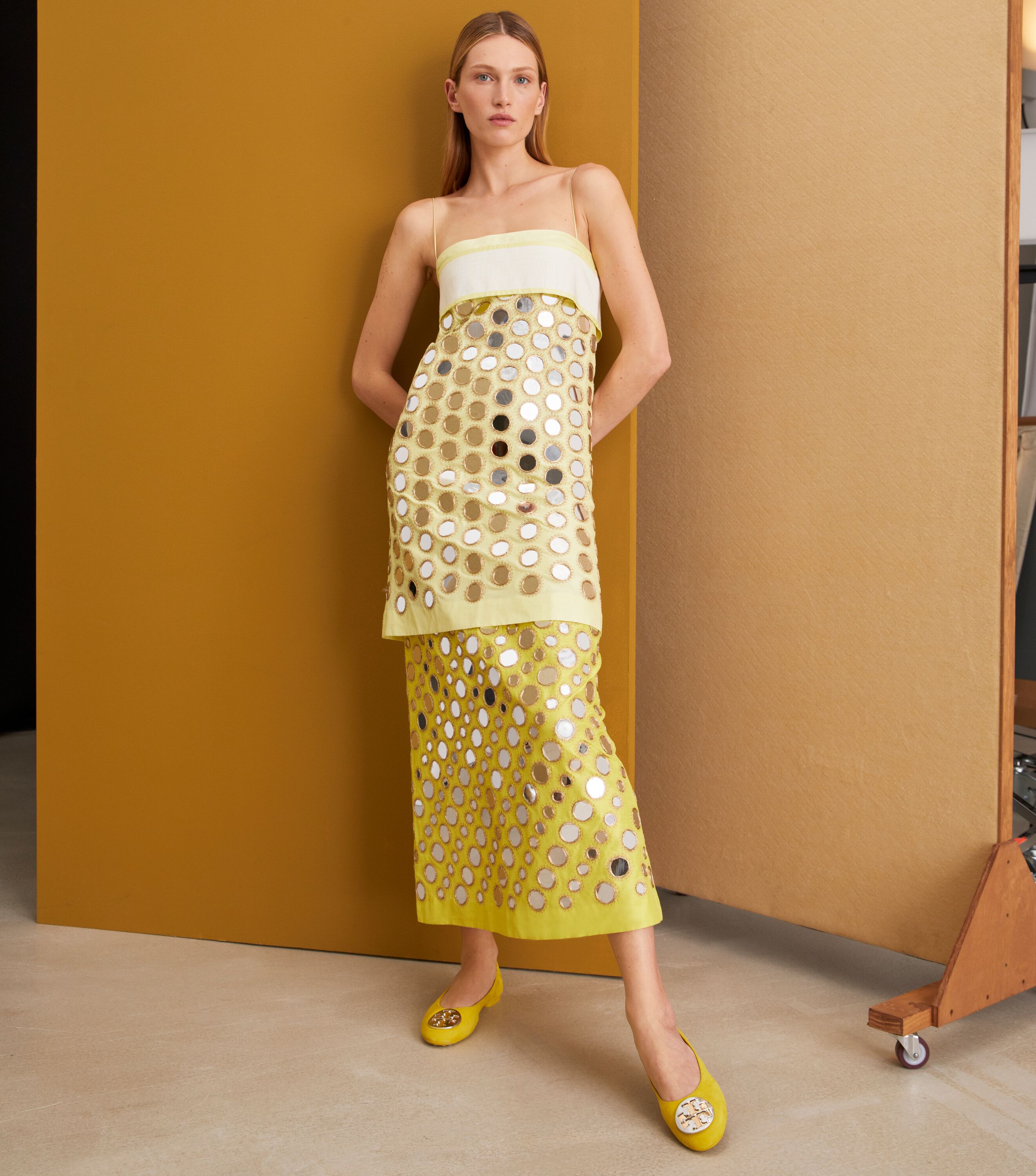 Tory burch yellow dress top
