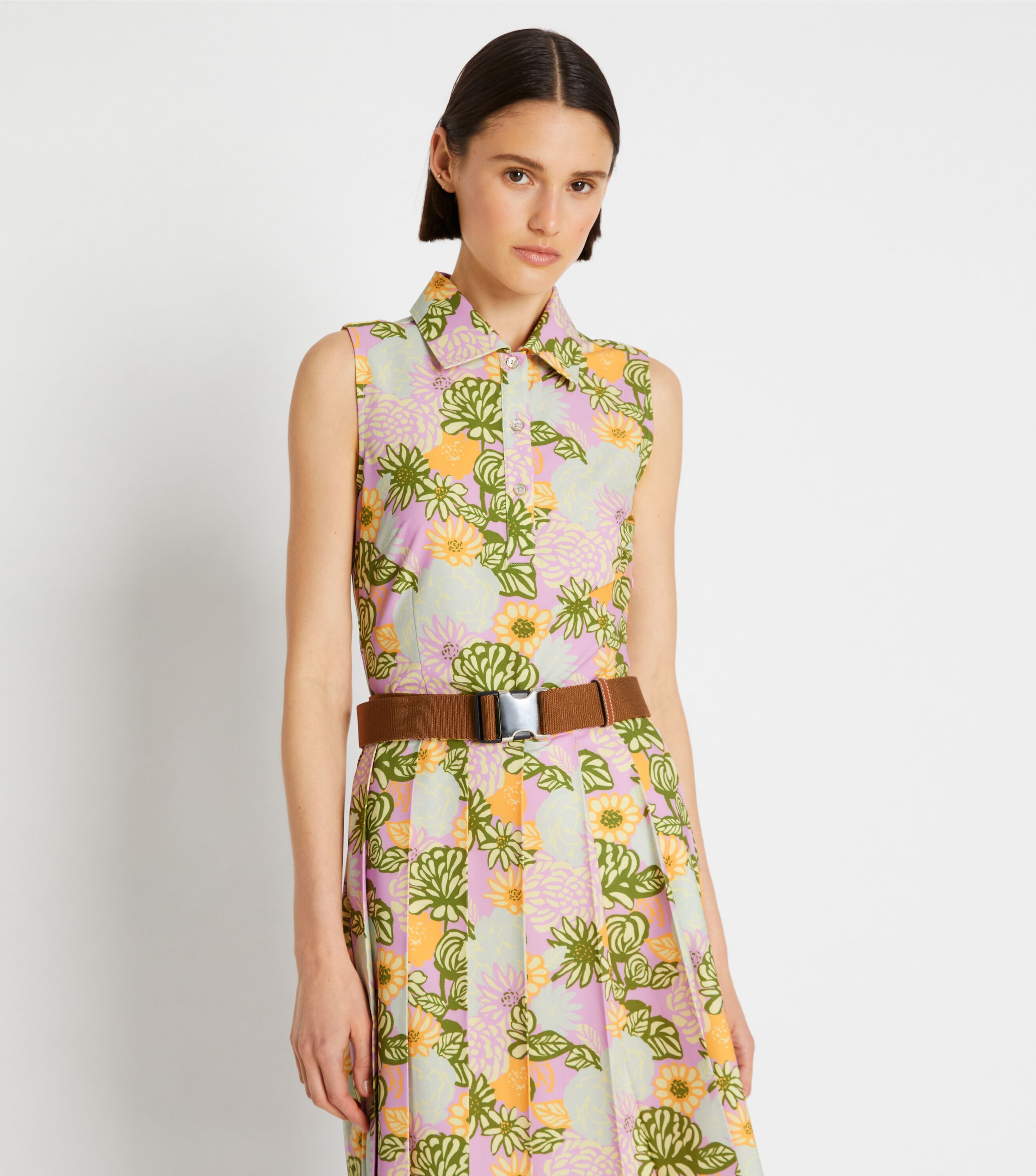 Printed Pleated Golf Dress