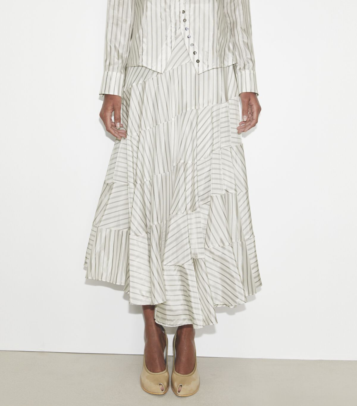 tory burch asymmetrical viscose skirt