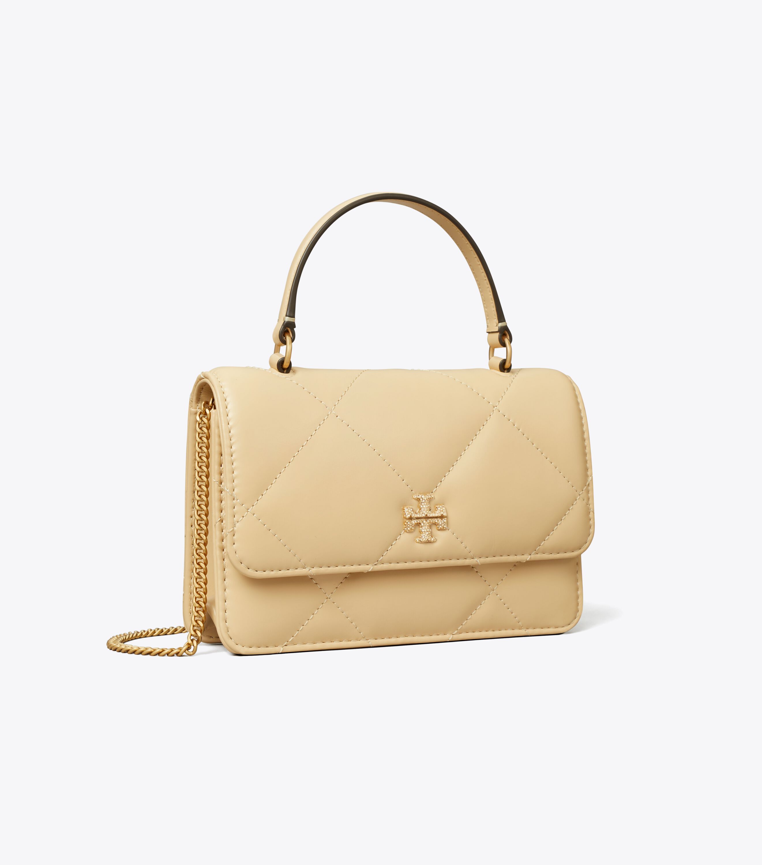 KIRA DIAMOND QUILT CHAIN WALLET BLANC – Main & Taylor