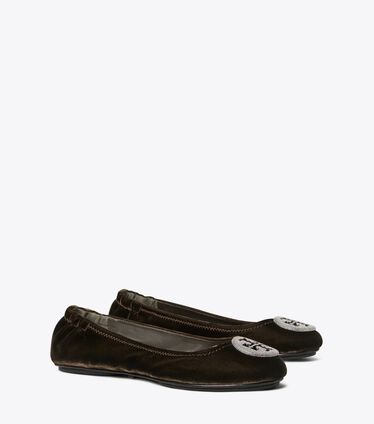 Minnie Travel Ballet Flat, Velvet Pavé 