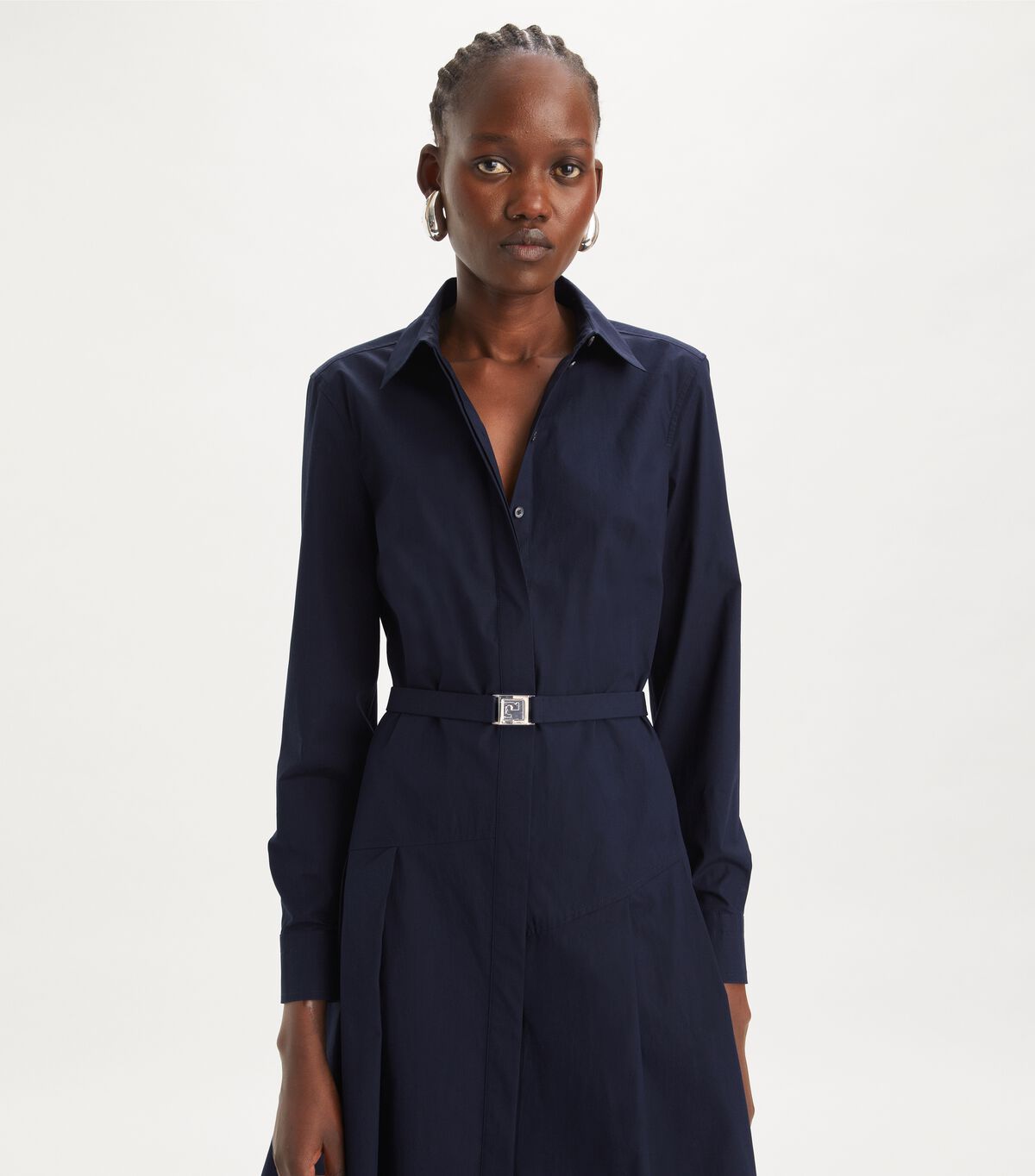 tory burch pleated cotton shirtdress