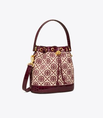 t monogram chenille mini bucket bag