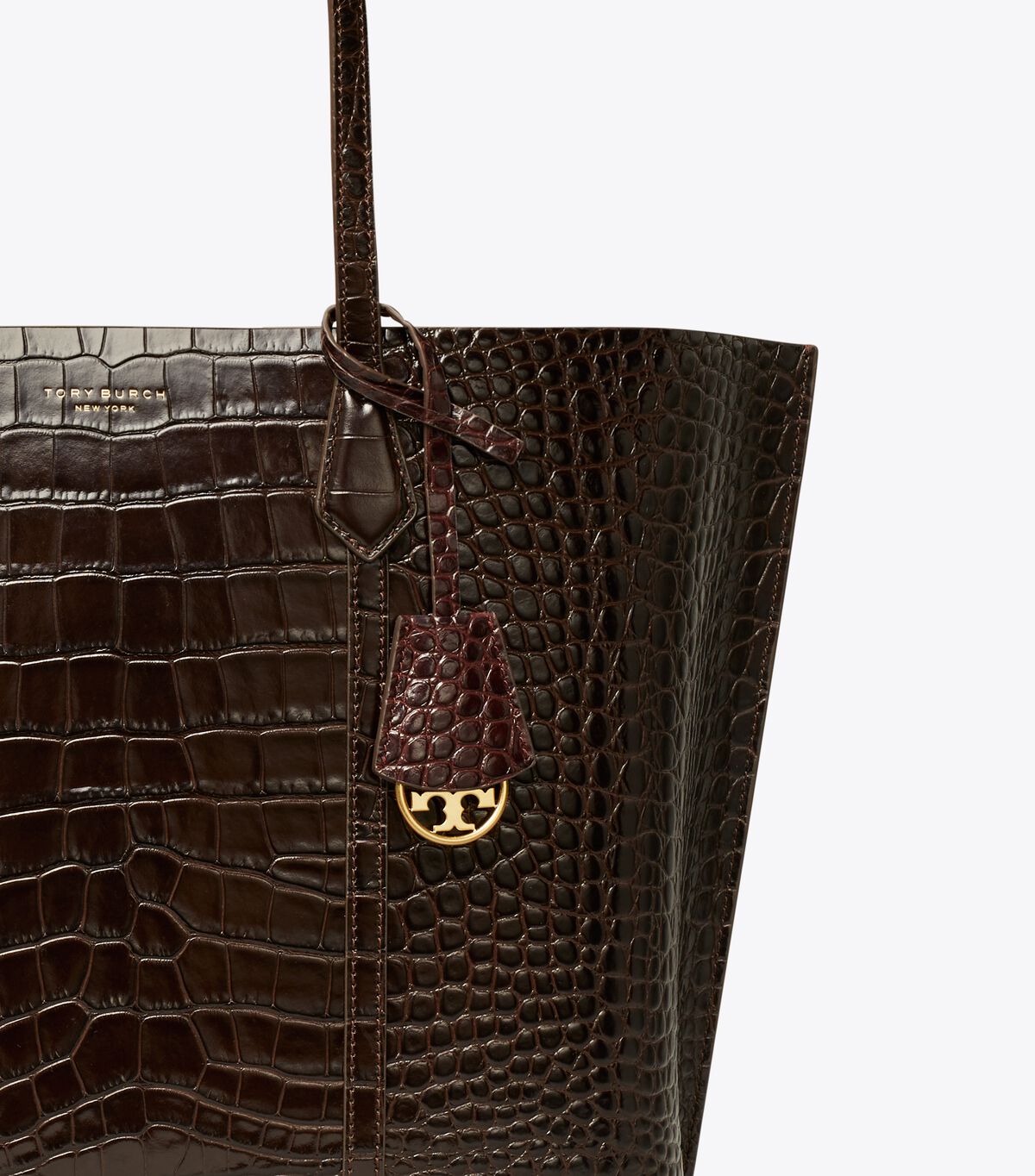 tory burch perry embossed triple compartment tote