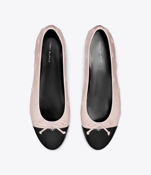 tory burch bunny knot cap toe ballet flat