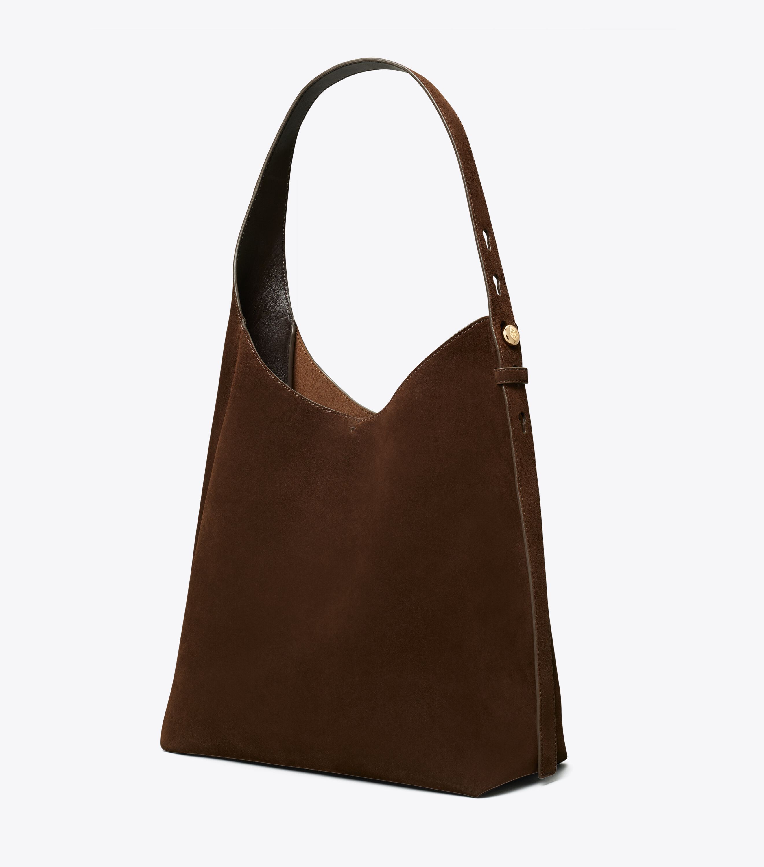 Romy Suede Hobo Bag, Dark Cocoa | Tory Burch KSA