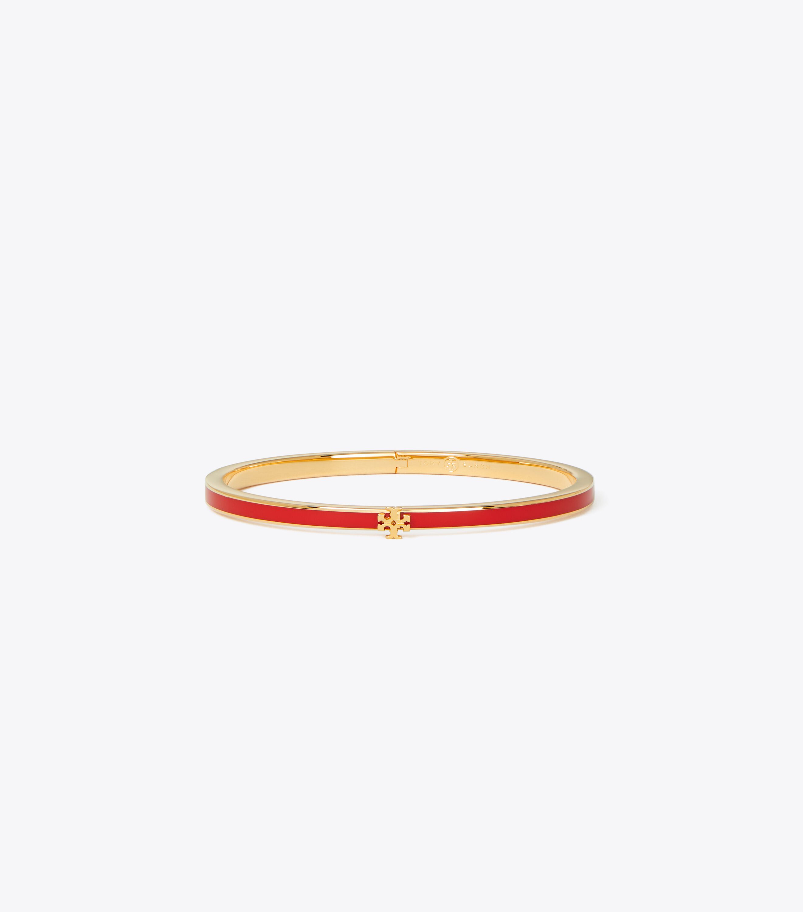 TORY BURCH| (THIN KIRA ENAMEL BRACELET (152856-720)) Thin Kira Enamel Bracelet, Tory Gold / Burgundy | Tory Burch KSA