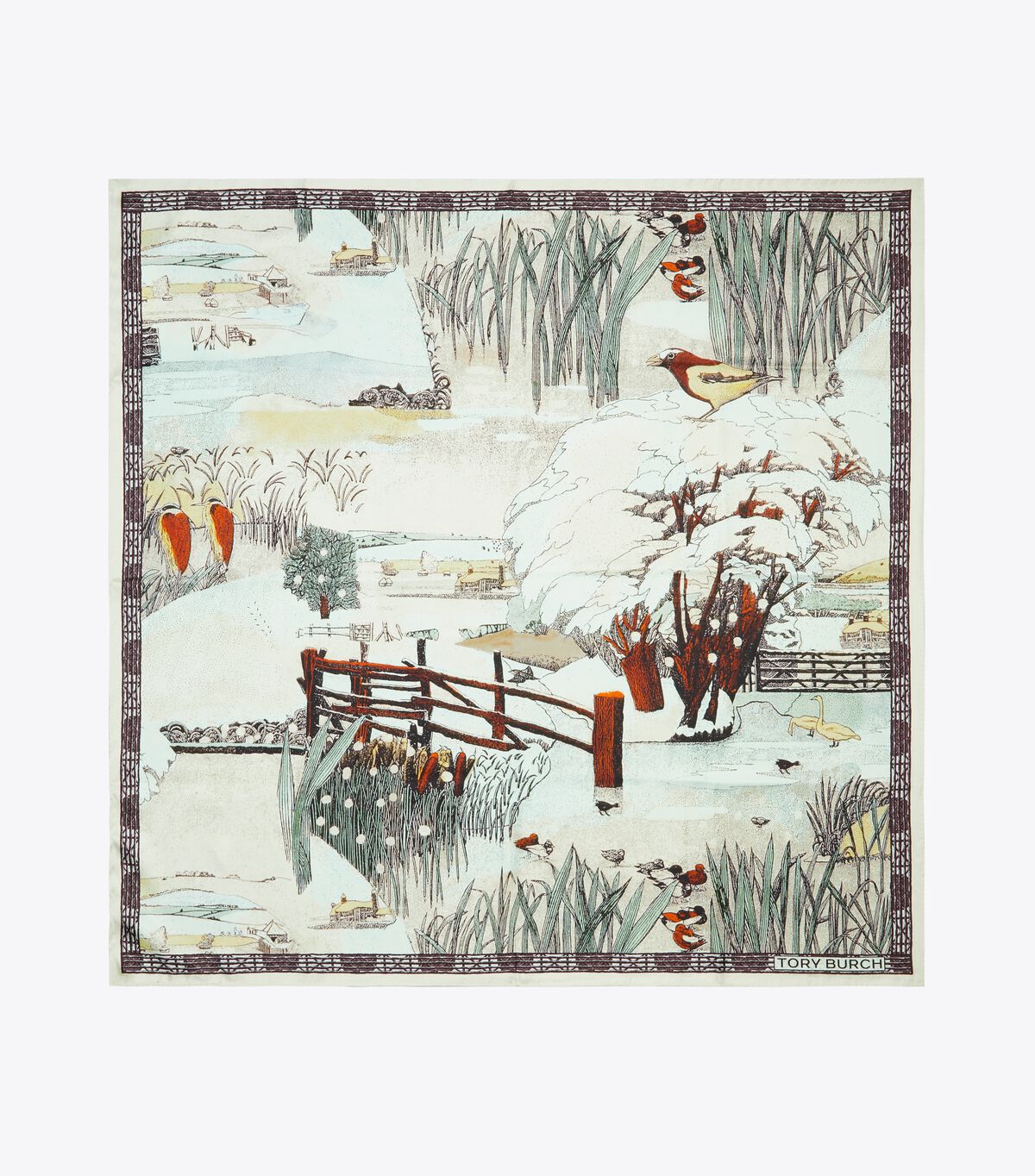 tory burch forest silk square scarf
