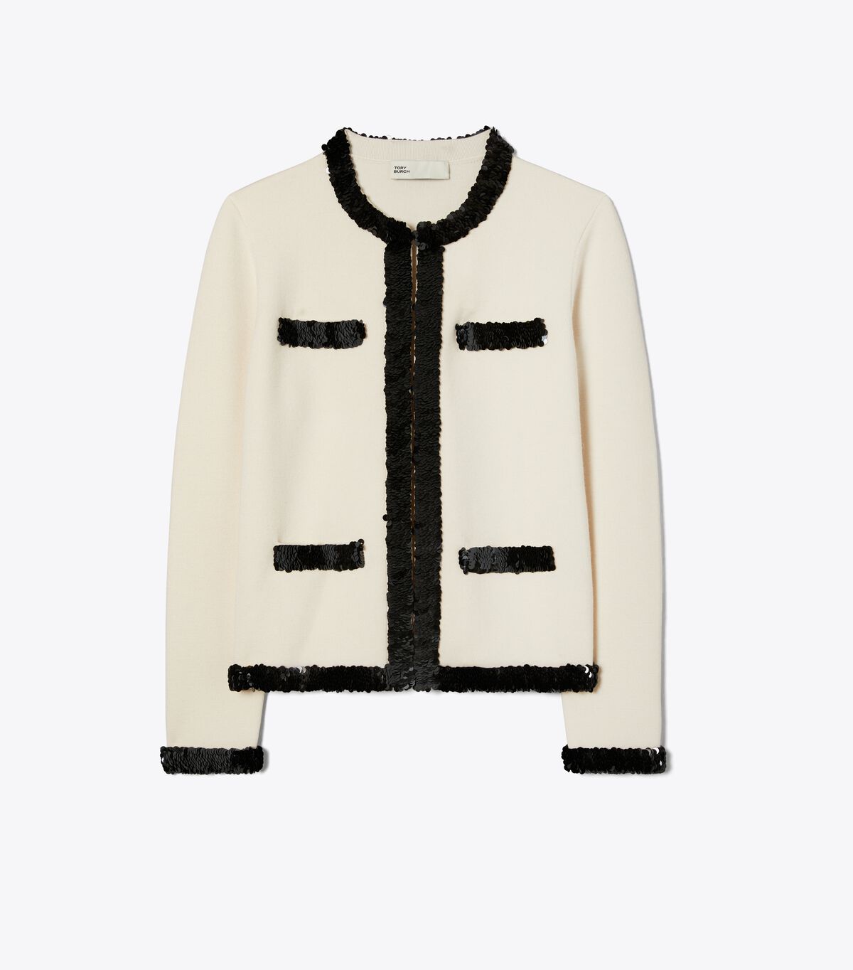 Kendra Wool and Sequin Jacket, French Cream Tory Burch KSA