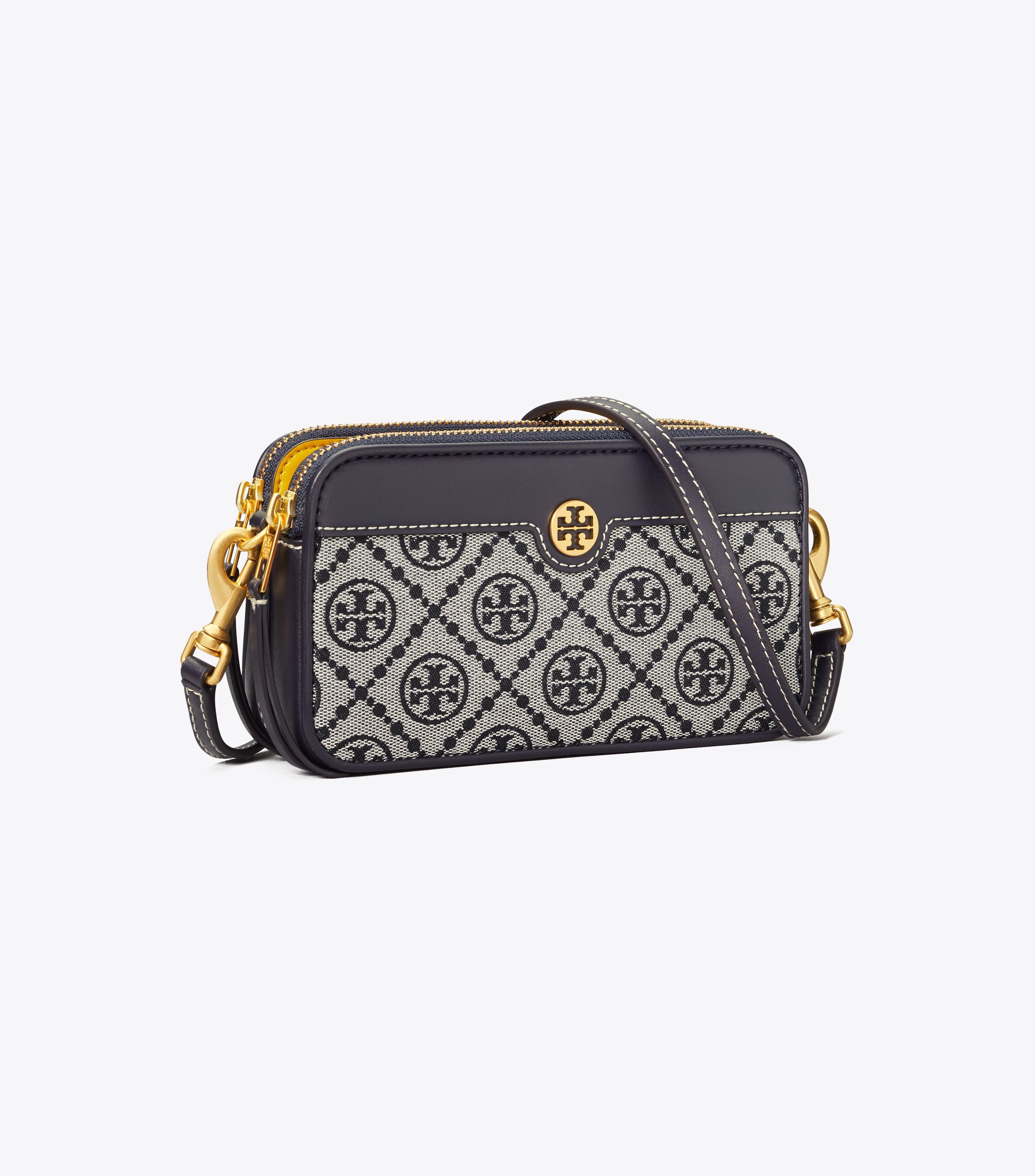 T Monogram Jacquard Double zip Mini Bag