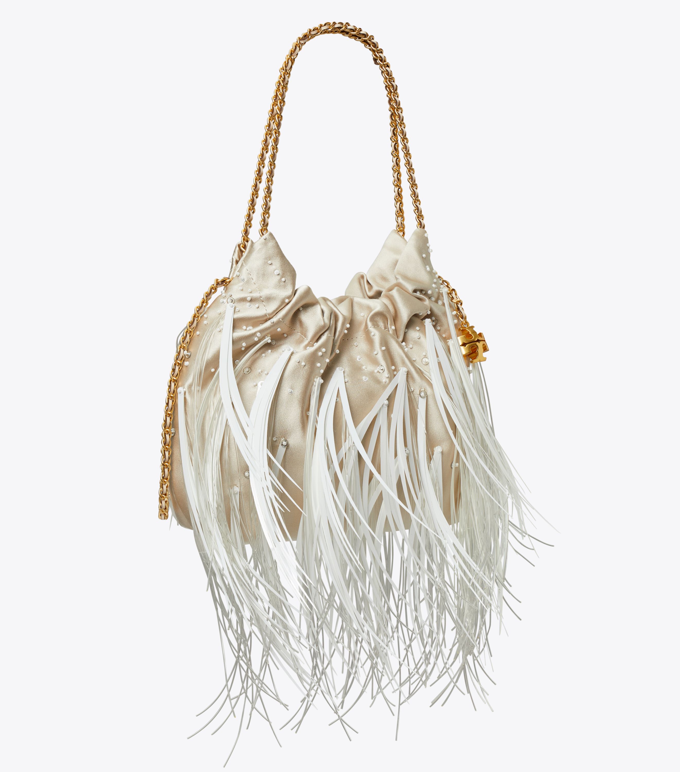 Mini Fleming Feather Drawstring Bag