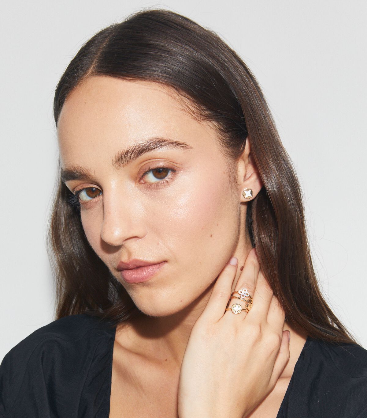 tory burch clover stacking ring set