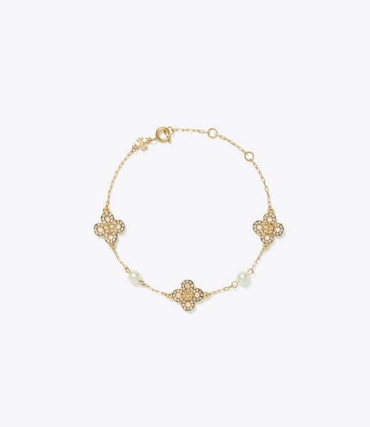 tory burch kira clover pearl bracelet