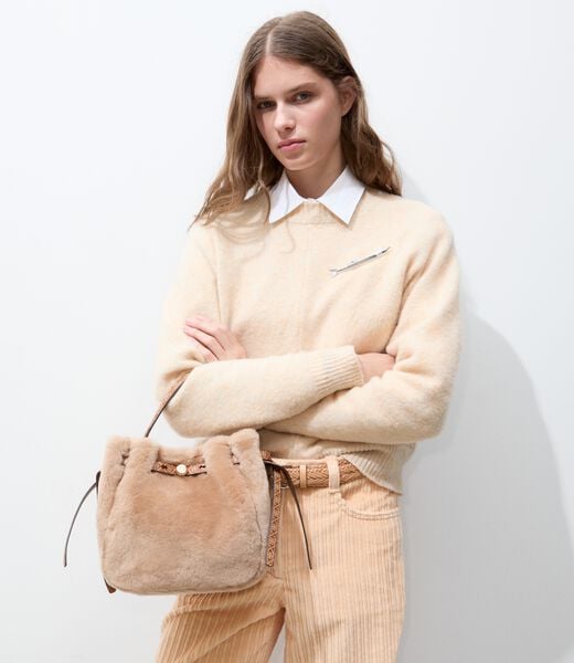 Romy Shearling Bucket Bag tory burch romy shearling bucket bag