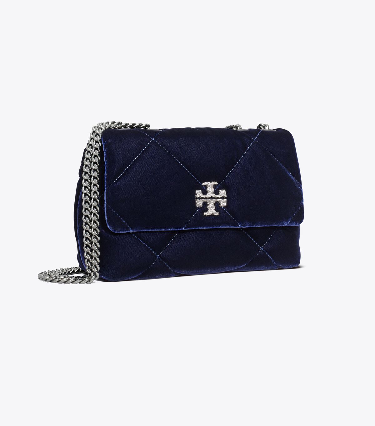tory burch small kira diamond quilt velvet pave shoulder bag