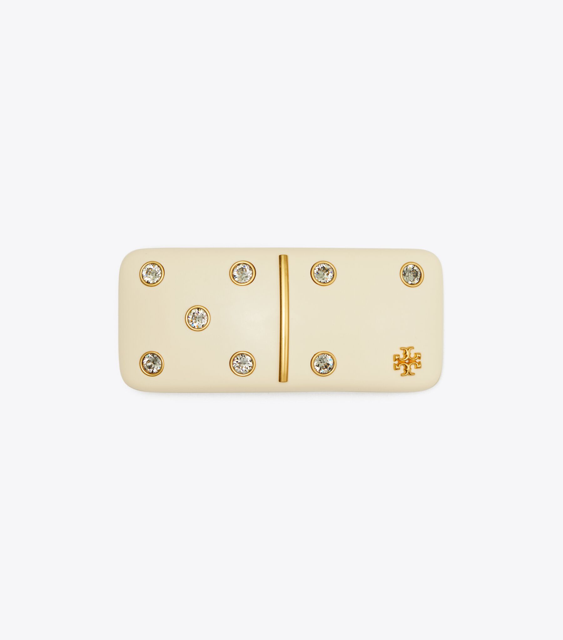 Kira Domino Barrette, Rolled Brass / Ivory | Tory Burch KSA