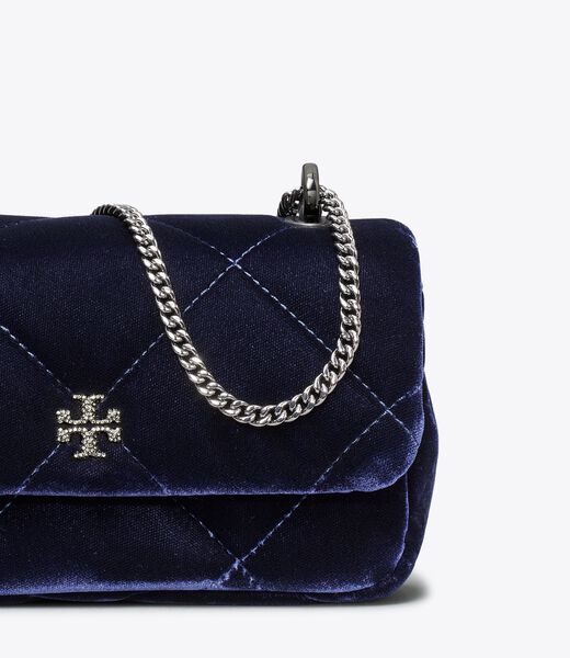 tory burch حقيبة ميني كيرا دايموند المخملية المبطنة