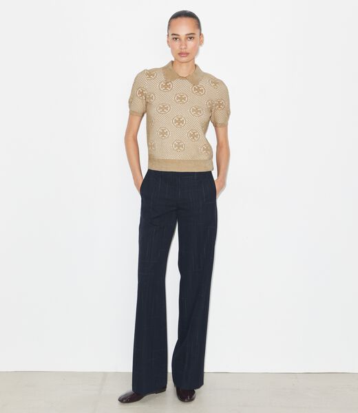 tory burch nylon jacquard polo