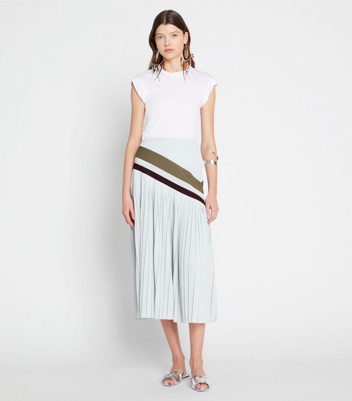 tory burch chevron pleated skirt