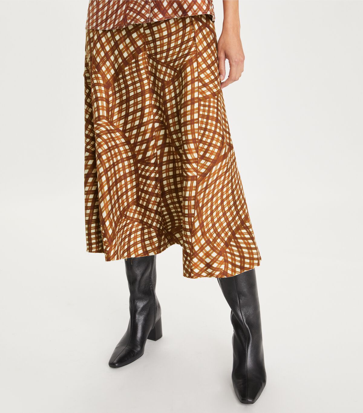 tory burch printed silk twill skirt