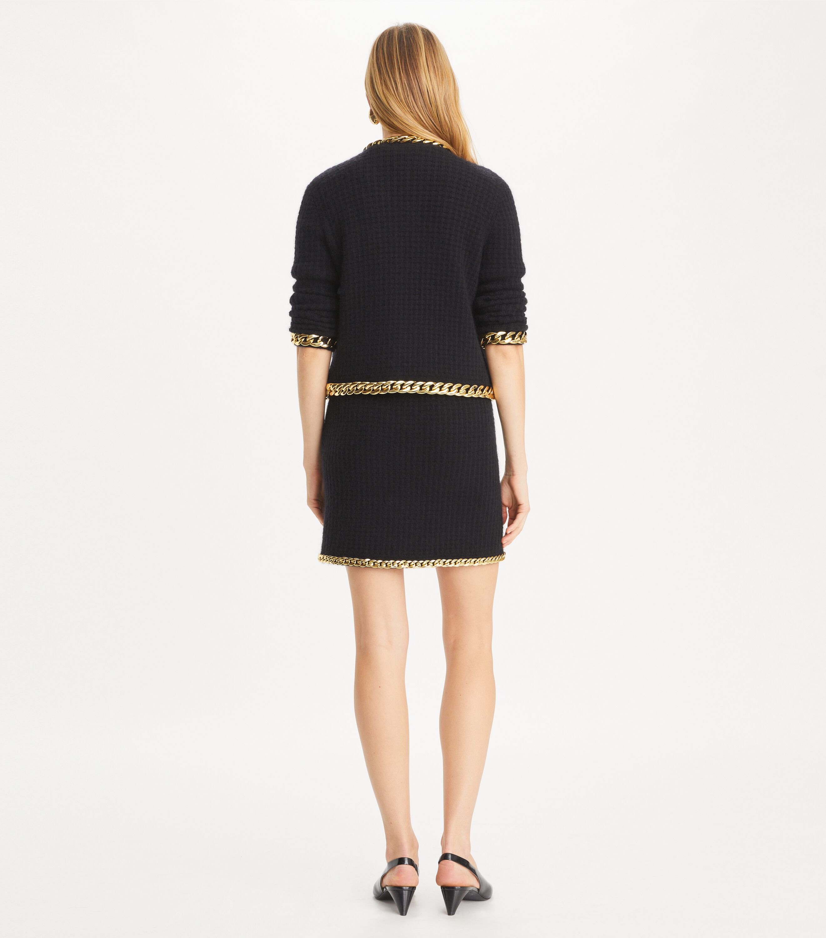 Kendra Chain Cardigan, Black | Tory Burch KSA