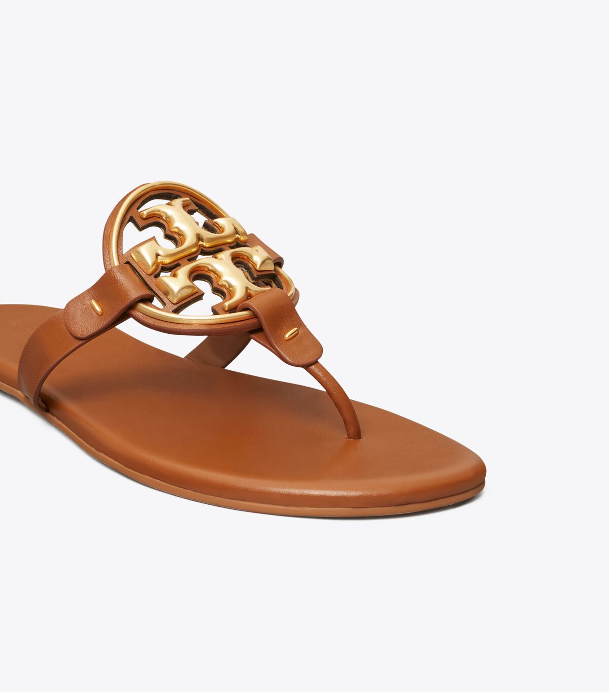 tory burch miller soft metal logo sandal
