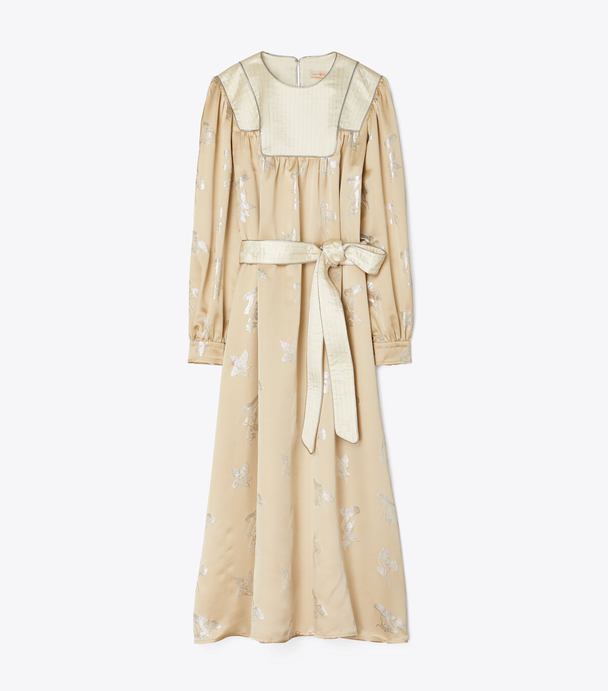 Mushroom Lurex Satin Gown