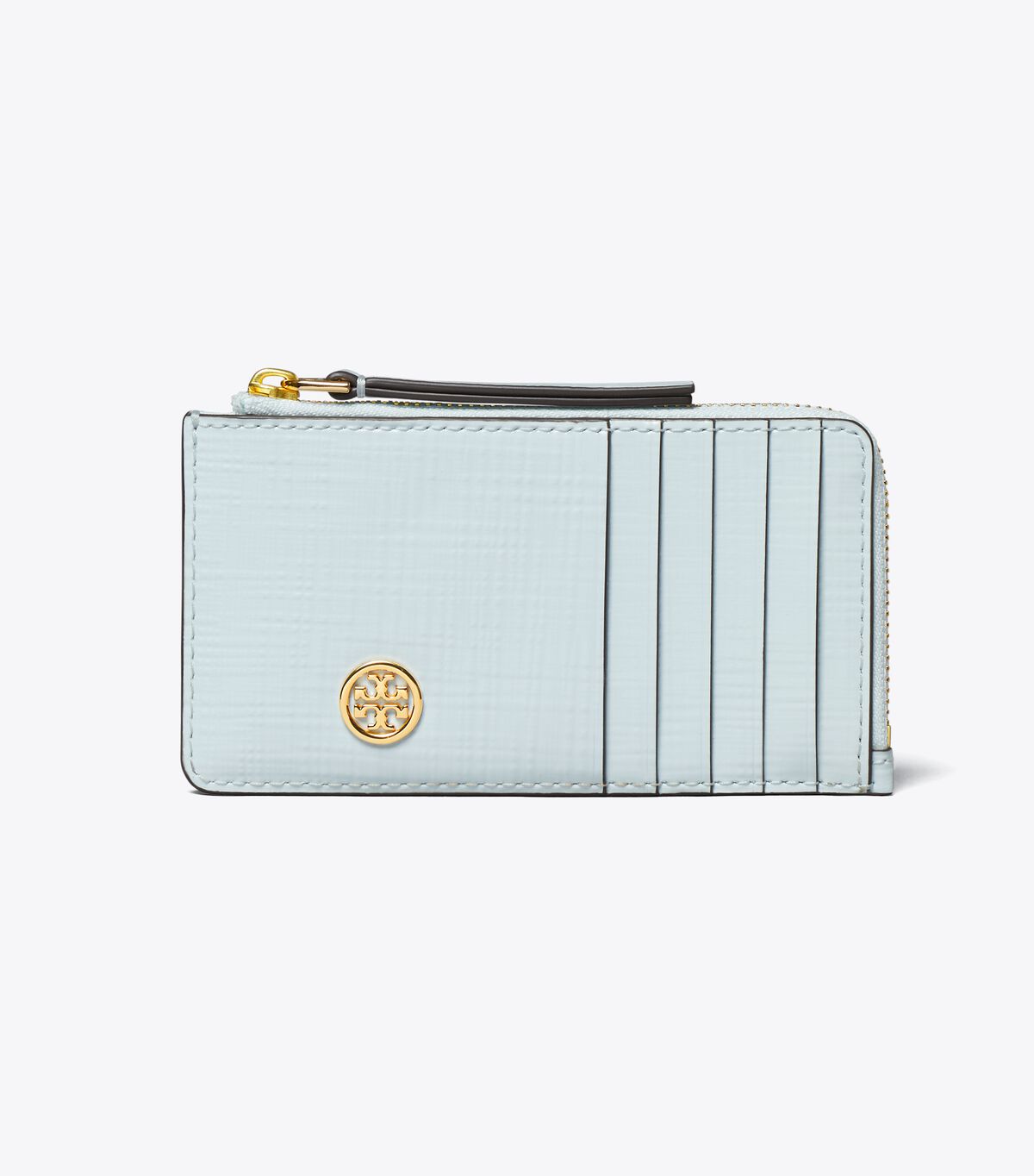 tory burch robinson crosshatched zip card case