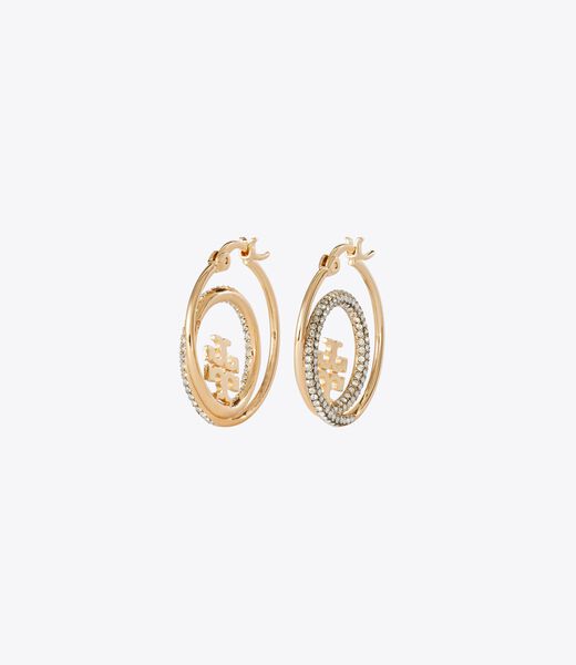 tory burch miller pave hoop earring