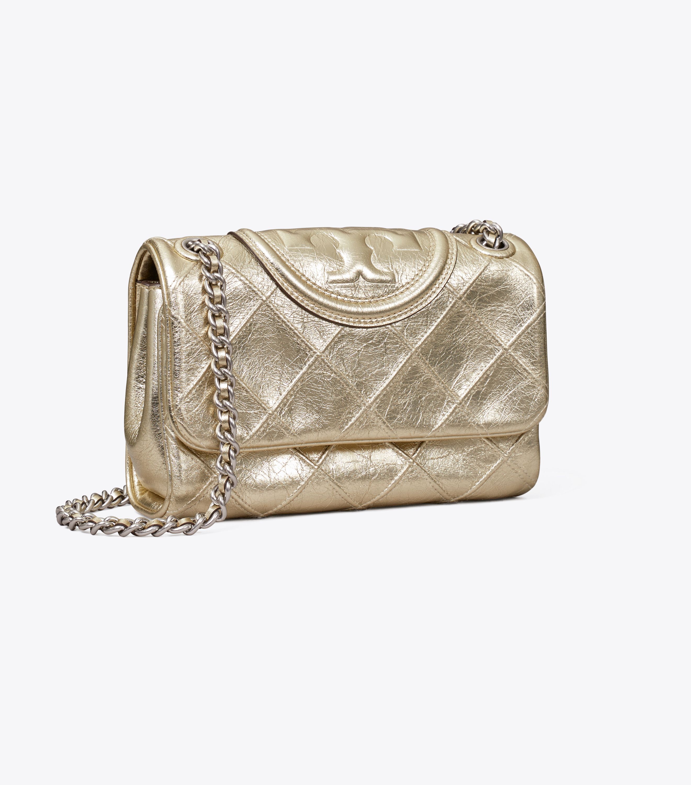 Tory burch fleming metallic small convertible shoulder bag sale