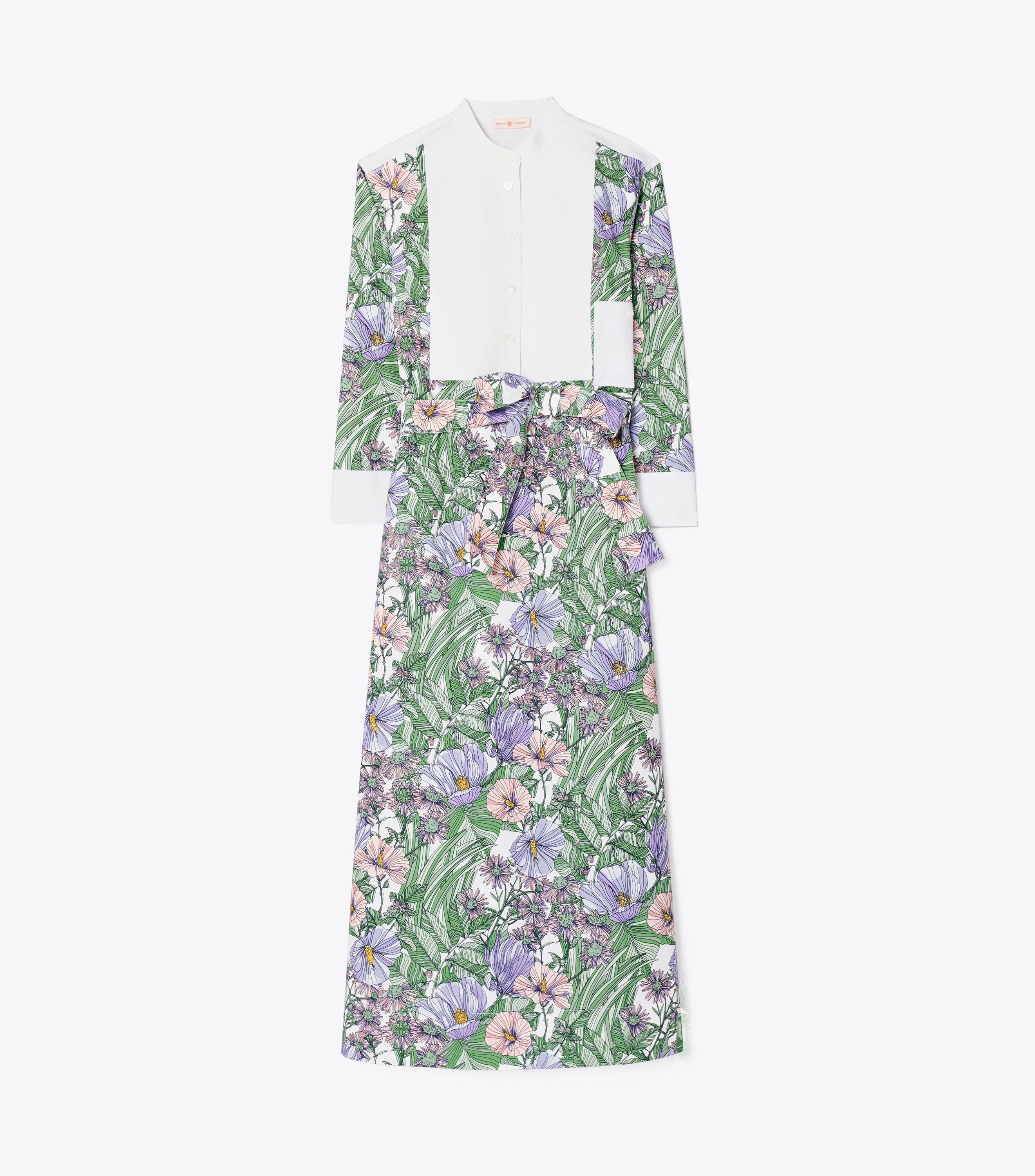 Bib-Front Printed Caftan, HIBISCUS | Tory Burch KSA Bib-Front Printed Caftan, HIBISCUS | Tory Burch KSA