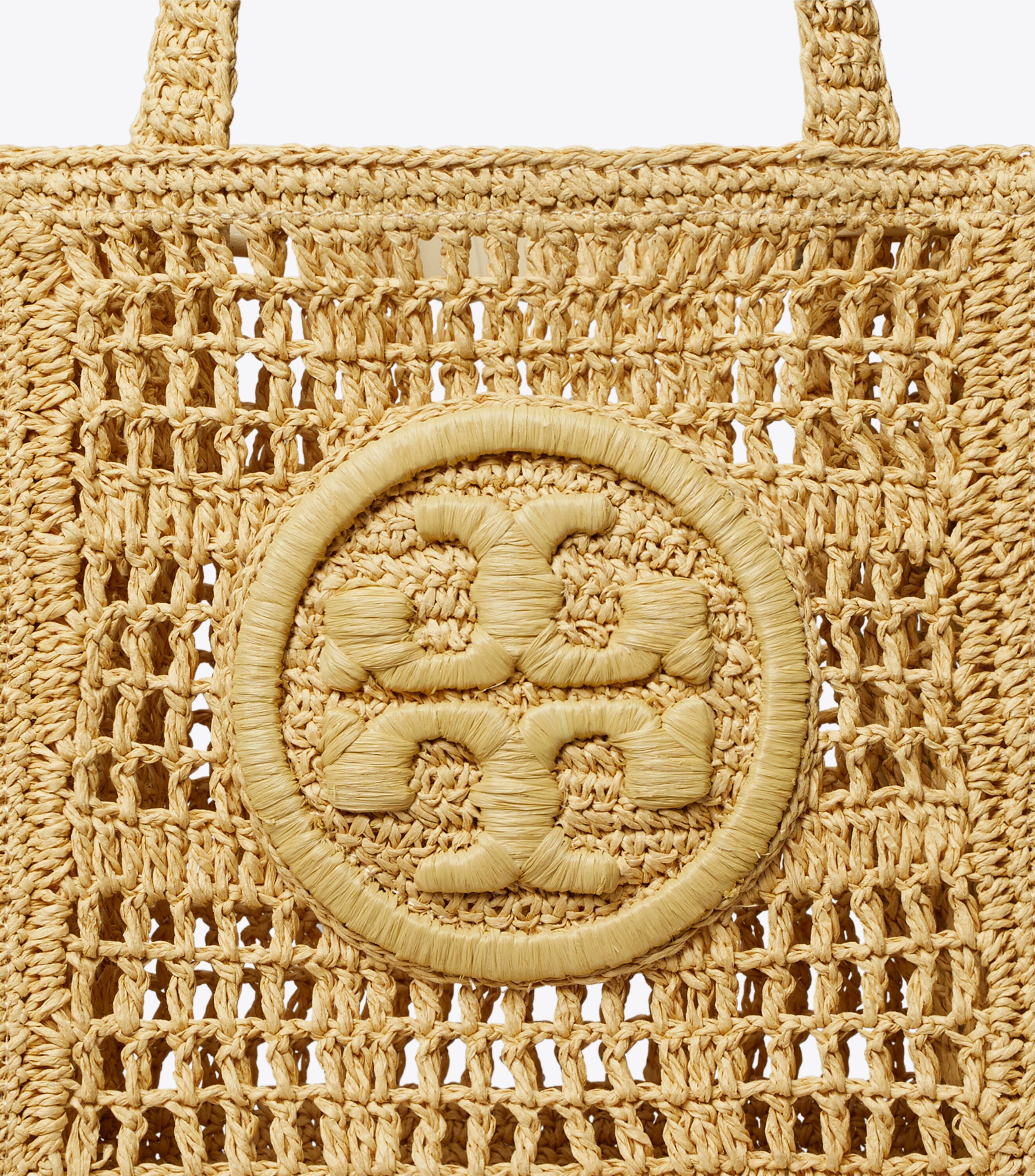 Mini Ella Hand-Crocheted Tote, Natural | Tory Burch KSA Mini Ella Hand-Crocheted Tote, Natural | Tory Burch KSA