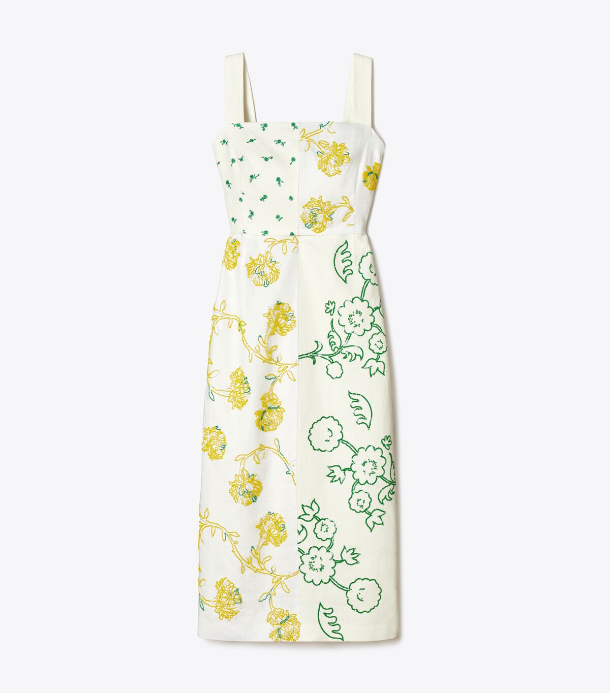 tory burch embellished patchwork dress