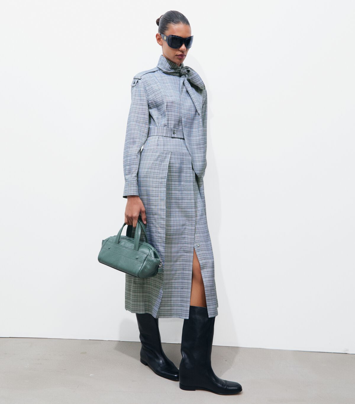 tory burch front tie jacquard shirtdress