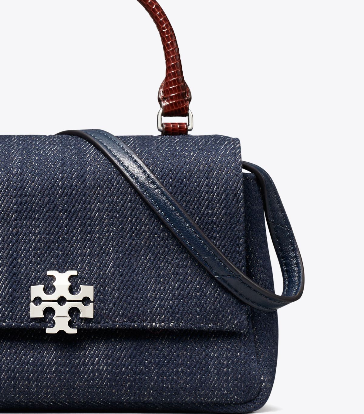 Mini Charlie Denim Top-Handle Crossbody tory burch mini charlie denim top handle crossbody