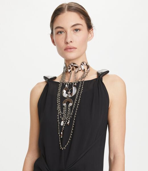 tory burch bead and resin necklace